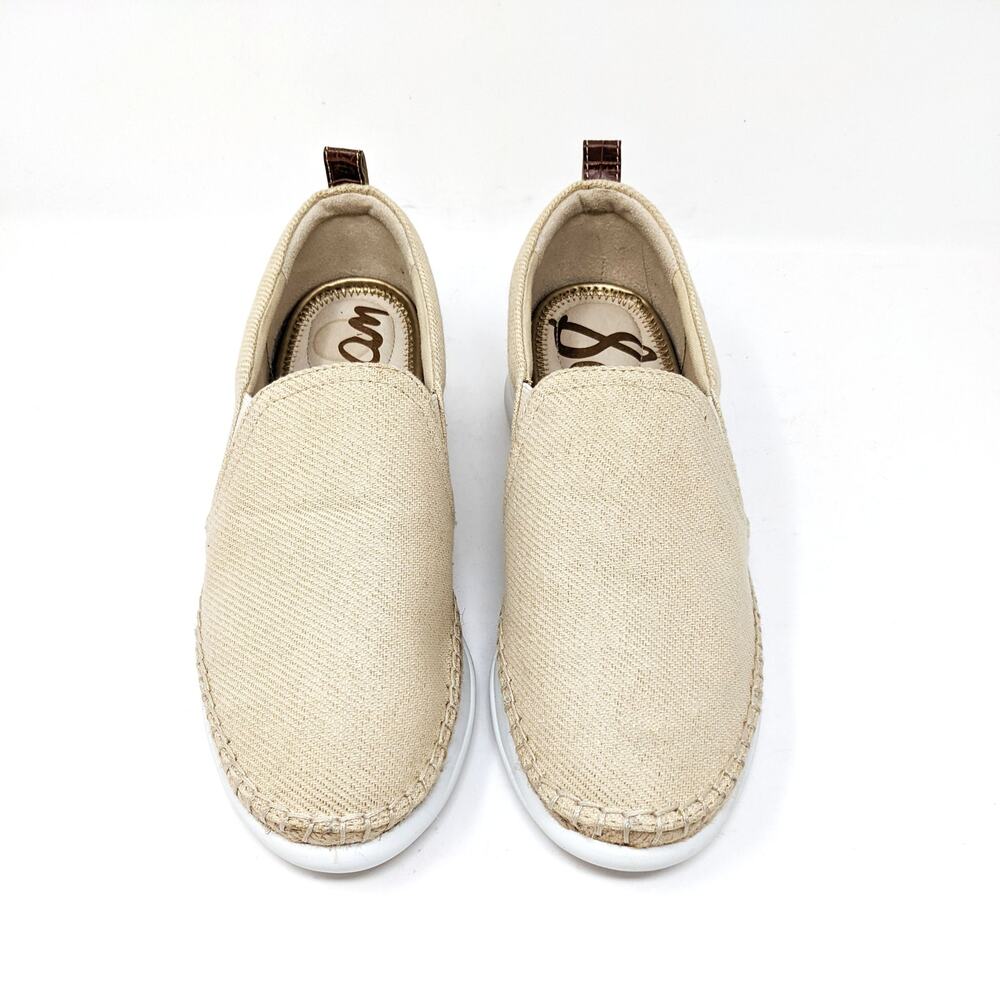 Sam Edelman Womens 8.5 Kassie Slip On Espadrille Sneakers Neutral Low Top Shoes